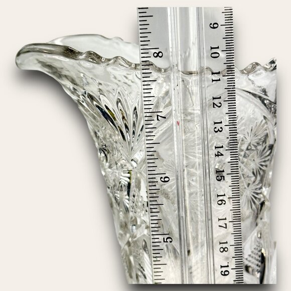 Cambridge Snowflake & Sunburst Clear Crystal Pitcher EVC No Chips EAPG - Picture 7 of 14